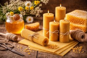 شمع دست ساز با ورق موم عسل 